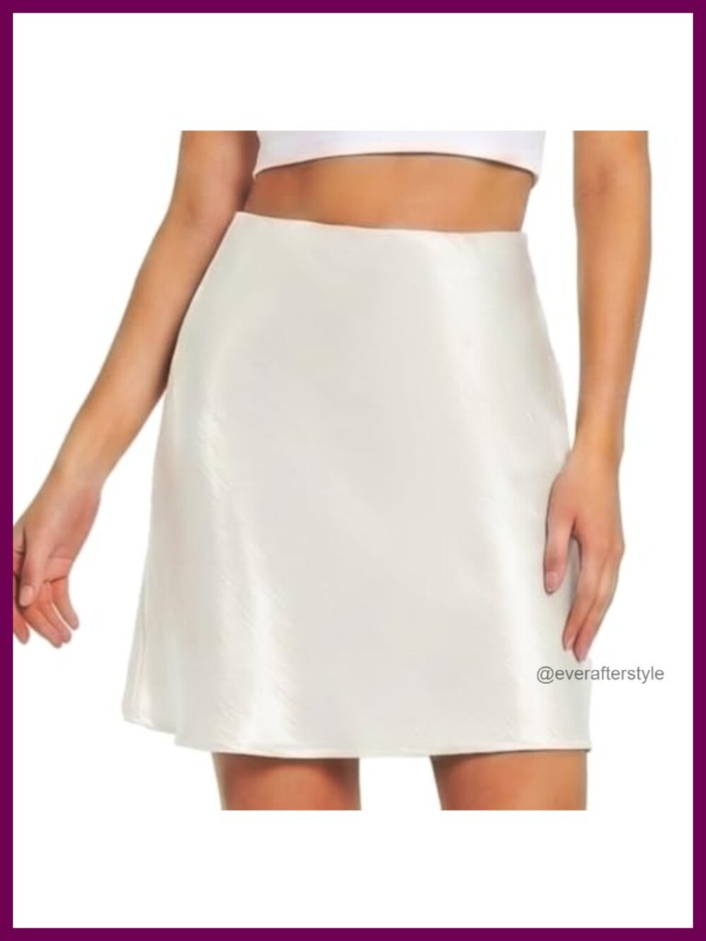 Satin Mini Skirt High Waist A-Line Short Skirt with Zip Closure
